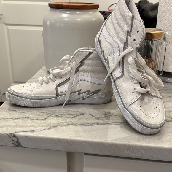 Vans Shoes - Vans White and Gray High-Top Sneakers sz 6.5 women, sz 5 men